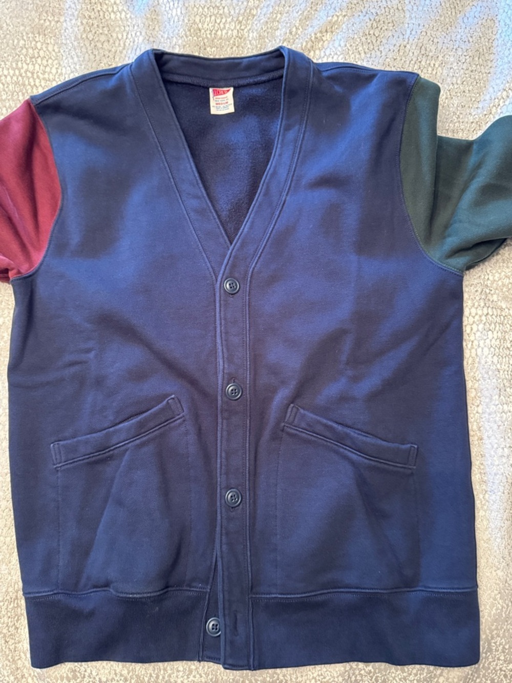 J. Crew Navy Deep V-Neck  Cardigan. Medium - Picture 3 of 6
